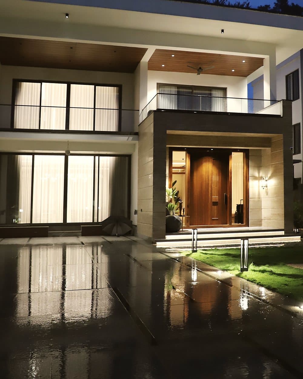 Greater Kailash 2 residence lit at dusk
