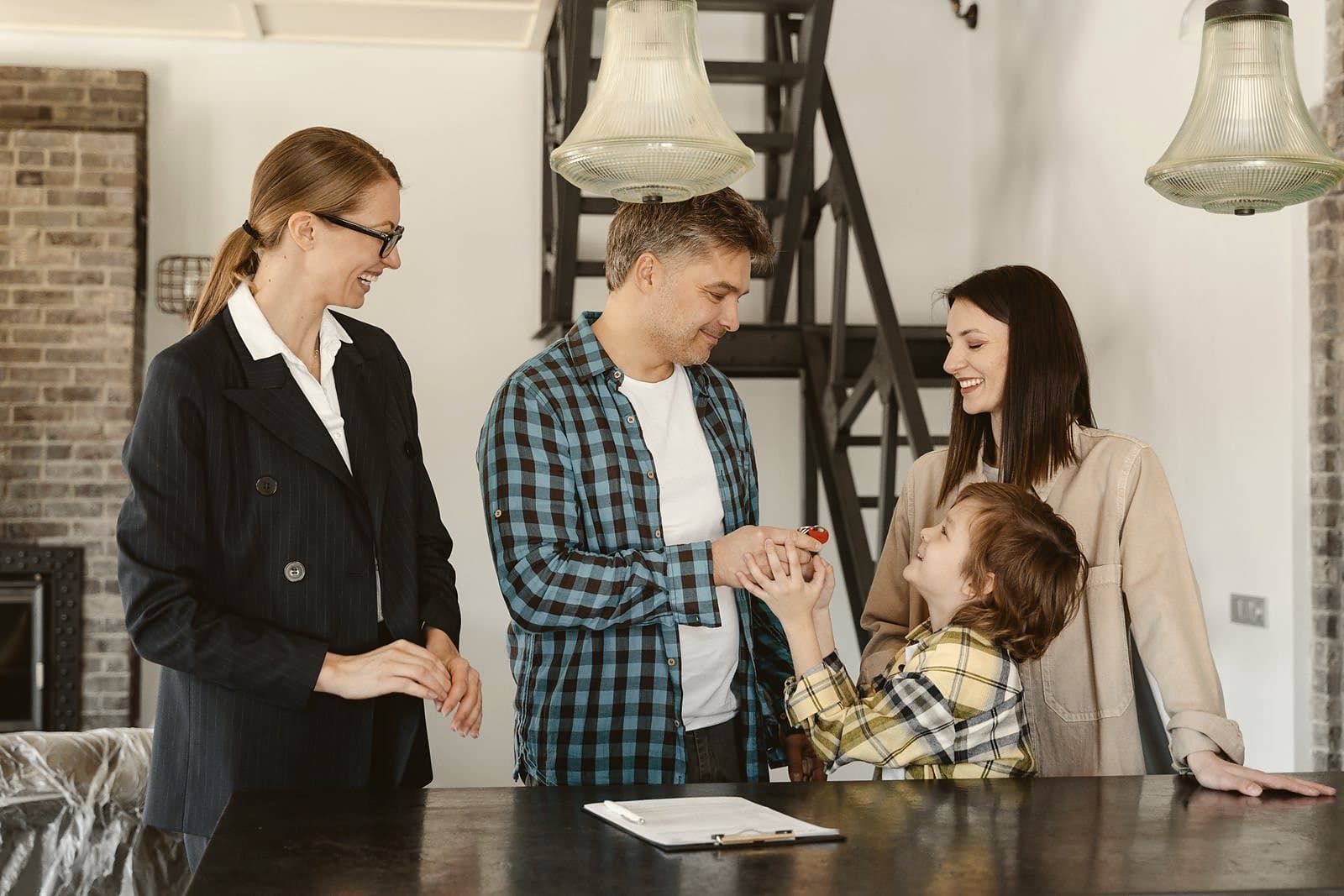Sky High Realtors meeting a family at the office